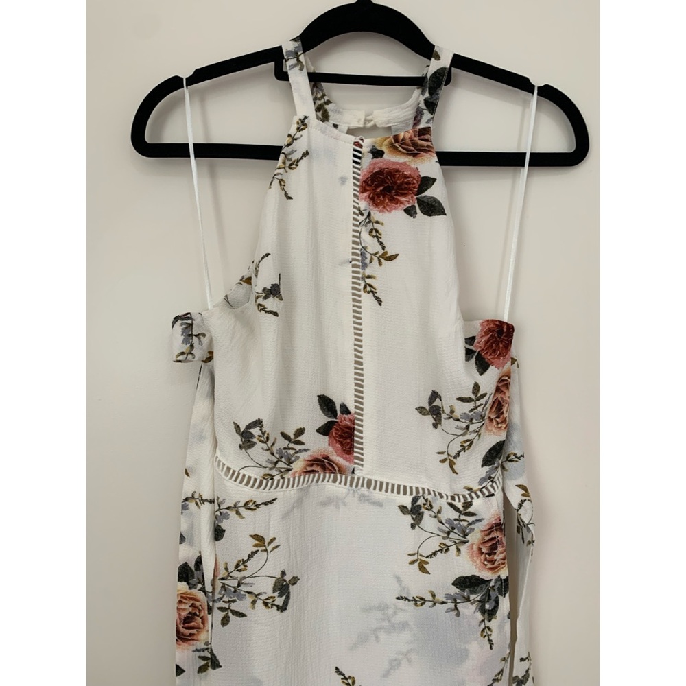 WHITE floral maxi dress - Picture 2 of 4